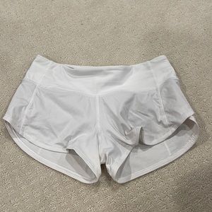Lululemon White Speed Up Shorts